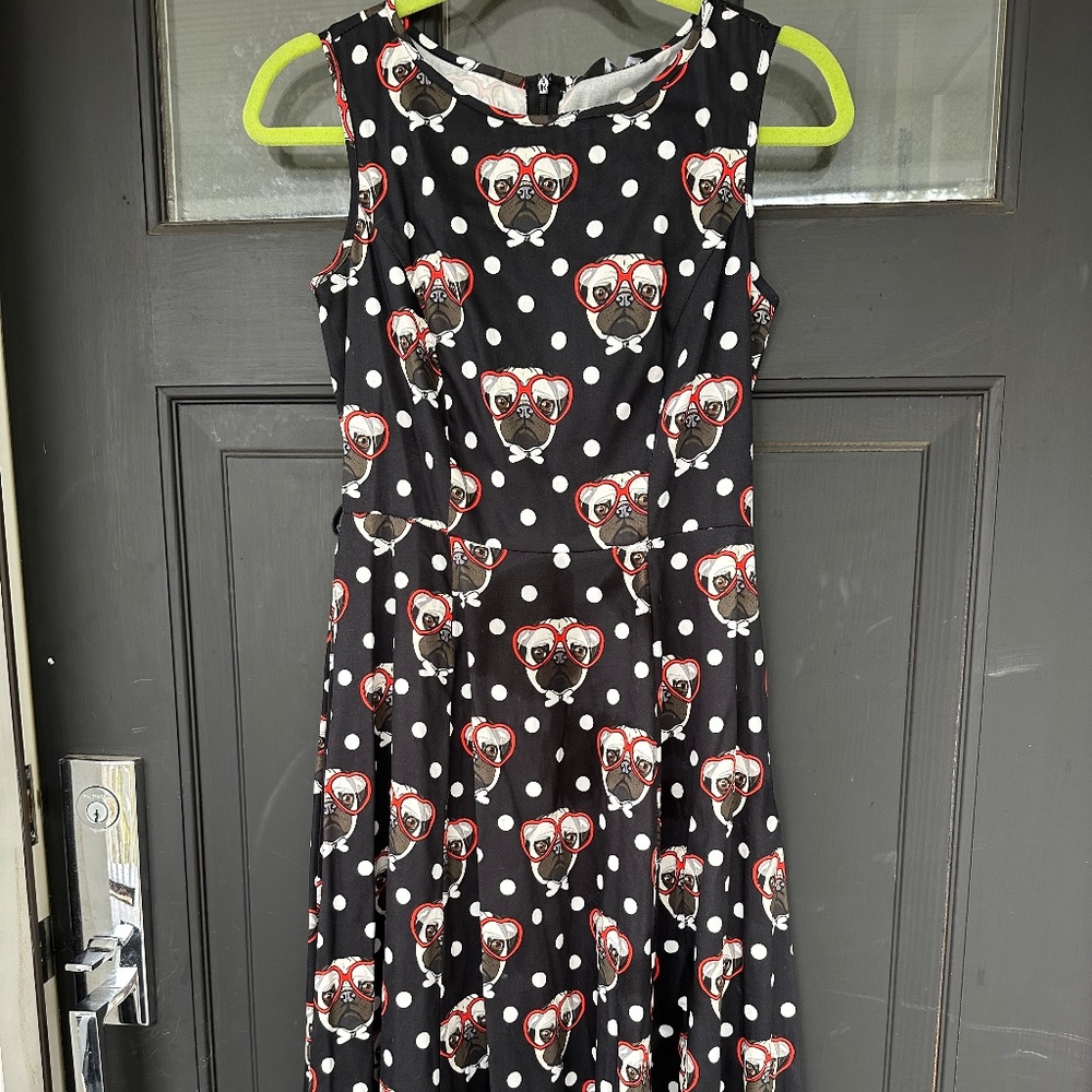 Retro “Lady Vintage” Pug Dog Dress.